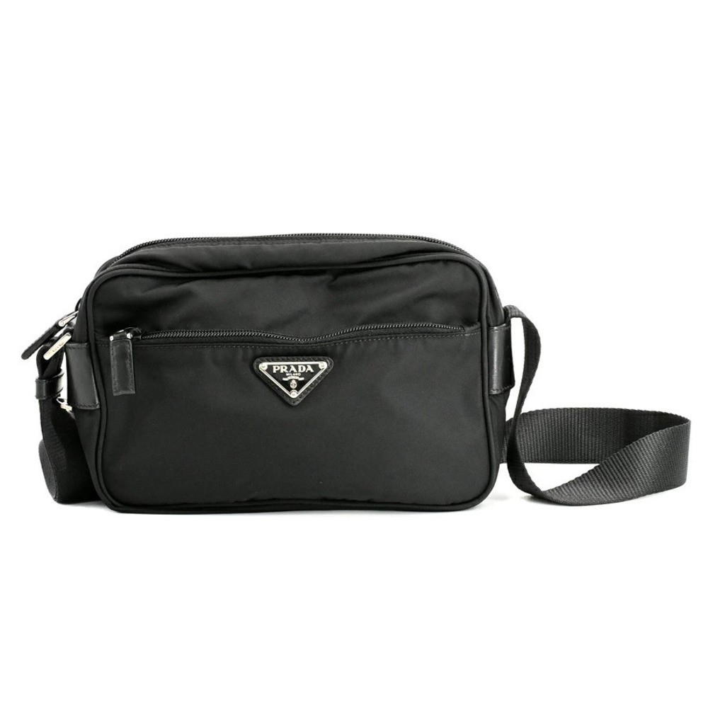 Prada Tessuto Long Shoulder Crossbody Bag Black
